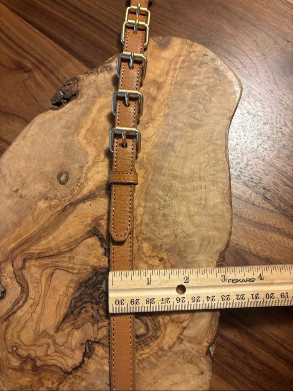 J. Crew Vintage Funky Brown Leather Buckle Belt - L - Picture 7 of 7